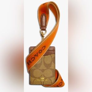 Coach Id Lanyard In Signature Canvas